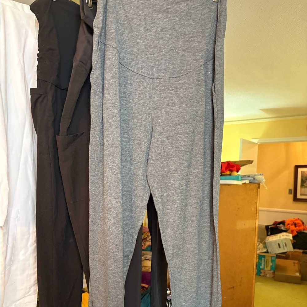 Gray Heather Maternity Jogger Leggings